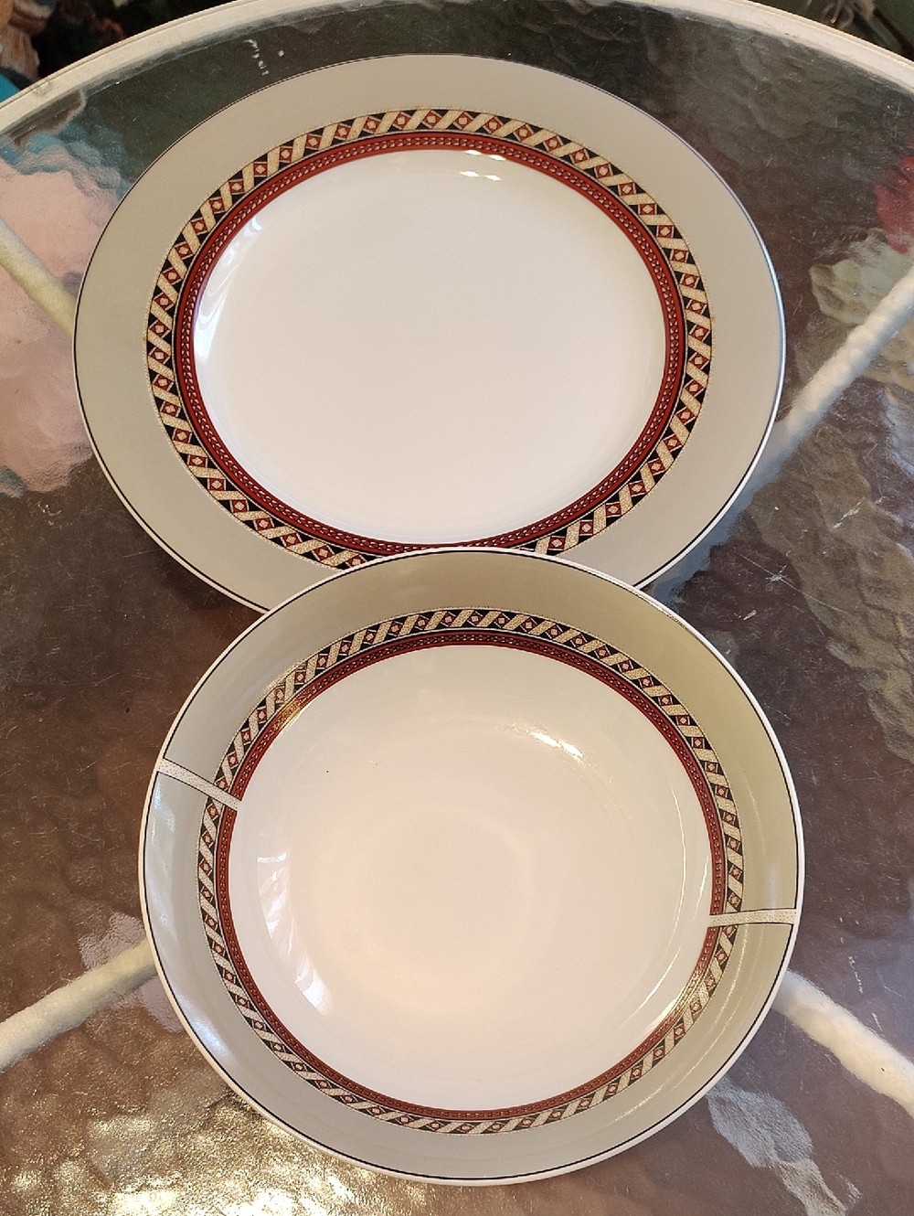 Vintage Studio Nova Vassar Art Deco Plate & Bowl Set Regis Dho Japan